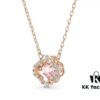 Swarovski Rose Gold Four-Leaf Clover Dancing Heart Necklace