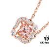 Swarovski Rose Gold Four-Leaf Clover Dancing Heart Necklace