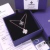Swarovski Full Diamond Black and White Double-Sided Clover Necklace