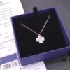 Swarovski Full Diamond Black and White Double-Sided Clover Necklace