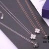 Swarovski Full Diamond Black and White Double-Sided Clover Necklace