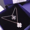 Swarovski Full Diamond Black and White Double-Sided Clover Necklace