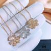 VCA Van Cleef & Arpels Frivole Series Micro-Pave Three-Leaf Clover Necklace and Bracelet, Stunning Design, Popular Among Influencers, Classic, Timeless, Elegant and Minimalist, 925 Sterling Silver with High-Cut Diamonds, A Must-Have for Every Woman, Exquisite Craftsmanship, Premium Quality