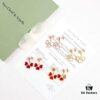 Vca Sweet Alhambra® Series Red Heart Four-Leaf Clover Stud Earrings