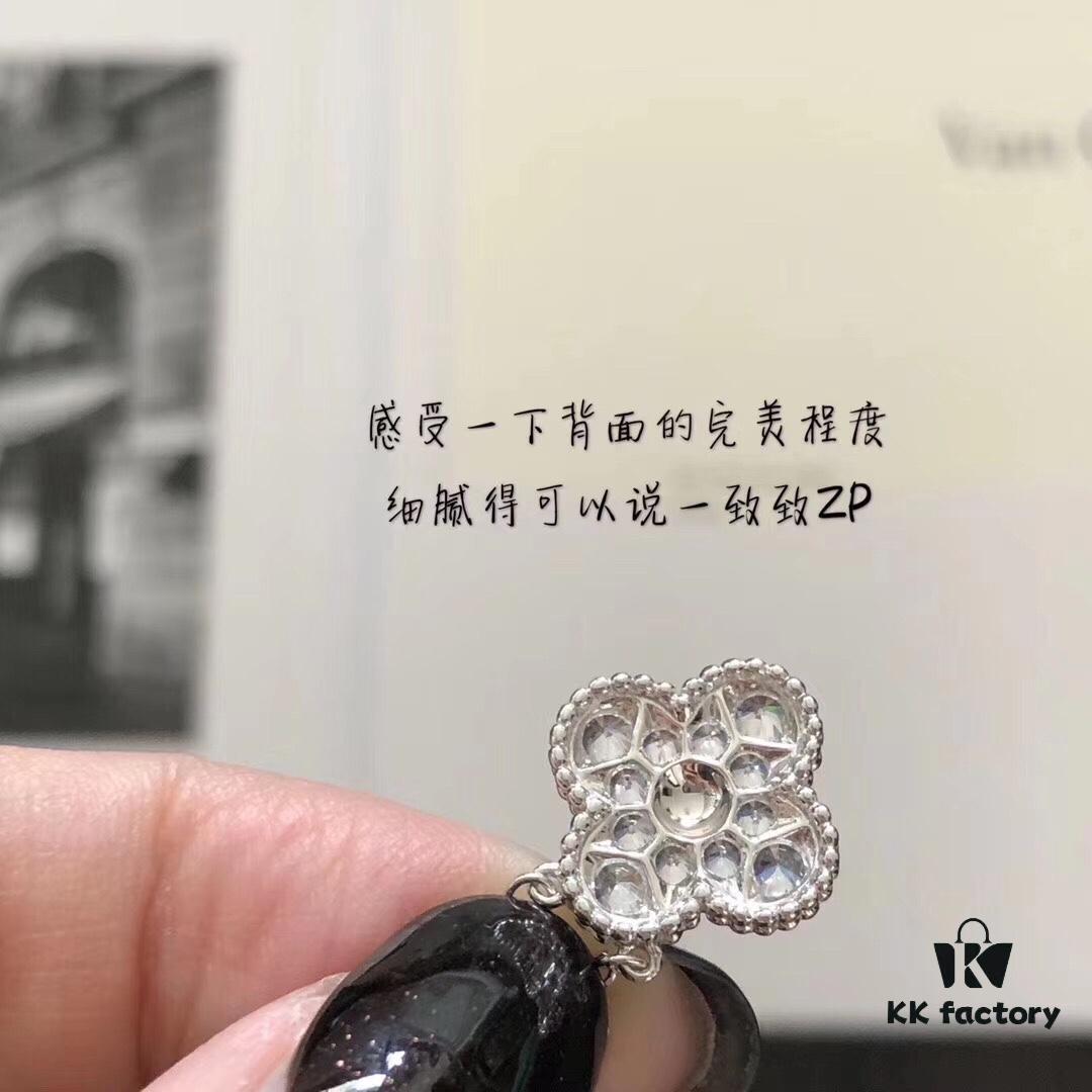 VCA Full Diamond 5-Flower Clover Necklace