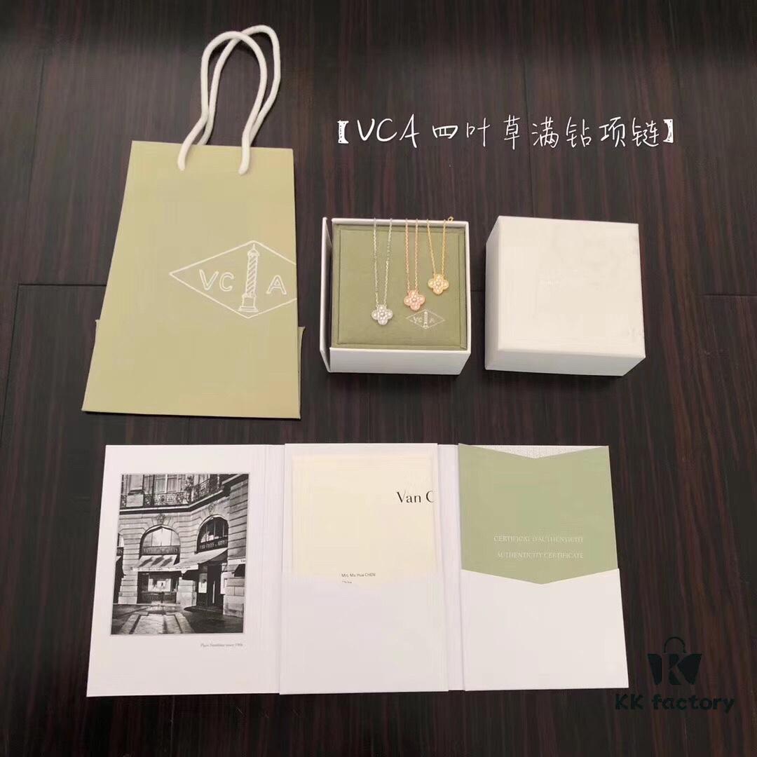 VCA Full Diamond 5-Flower Clover Necklace