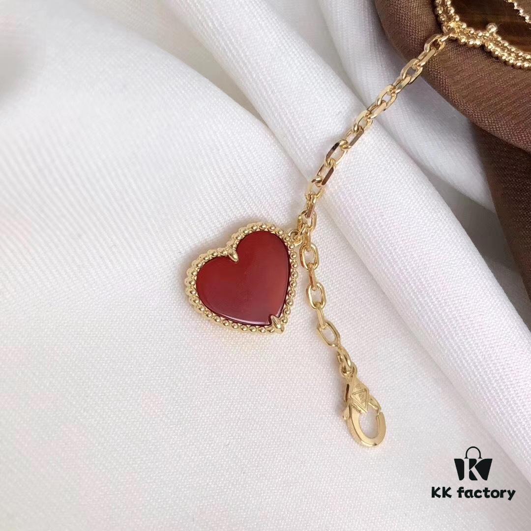 Van Cleef & Arpels Lucky Bangle Bracelet in Sterling Silver with Thick 18K Gold Plating, 4-Flower Mixed Design with Tiger's Eye, Carnelian, Malachite, and White Mother of Pearl