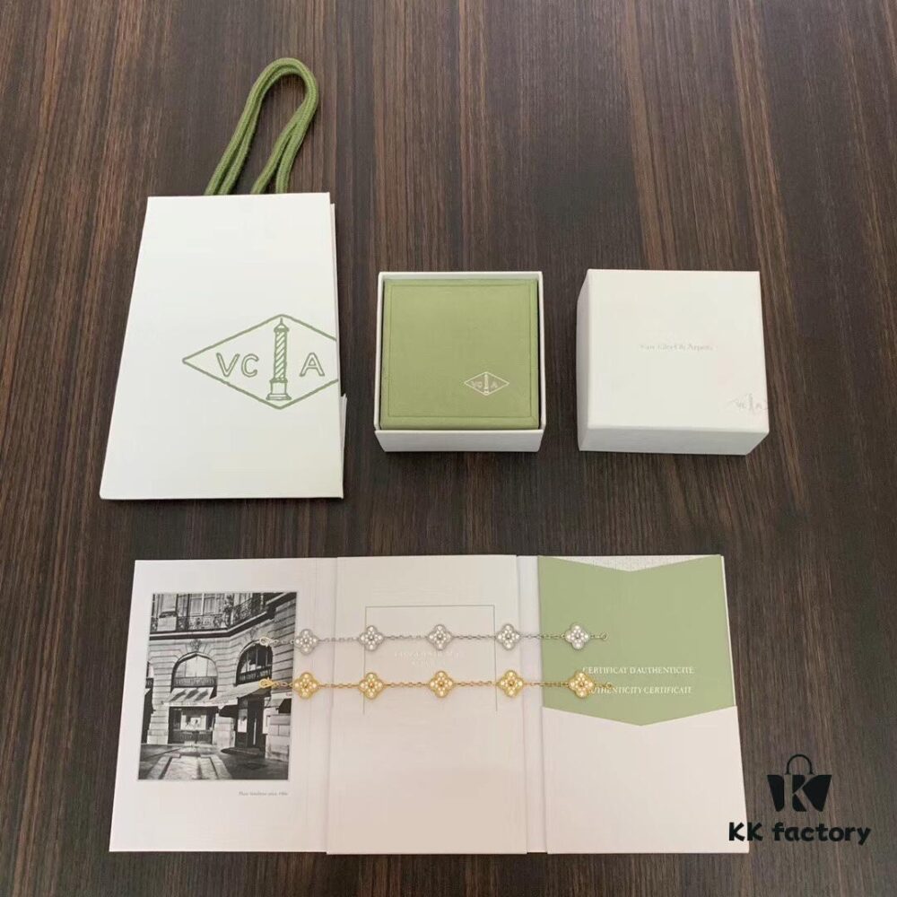 VCA Full Diamond Five-Flower Clover Bracelet Extremely Difficult to Replicate