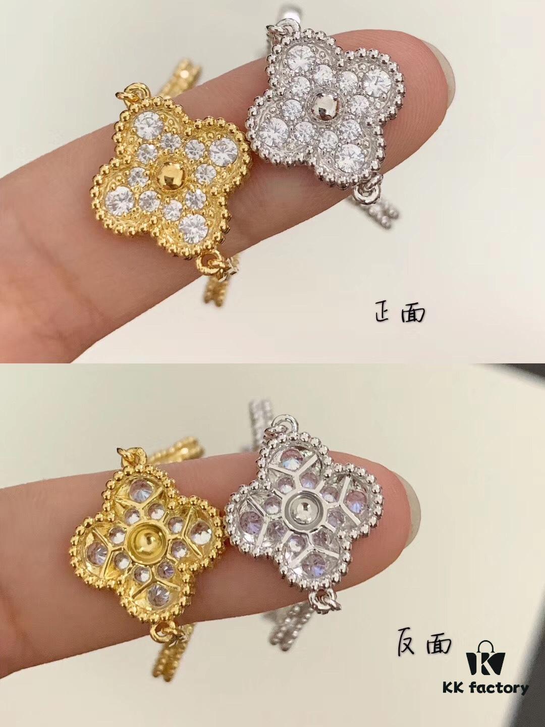 VCA Full Diamond Five-Flower Clover Bracelet Extremely Difficult to Replicate