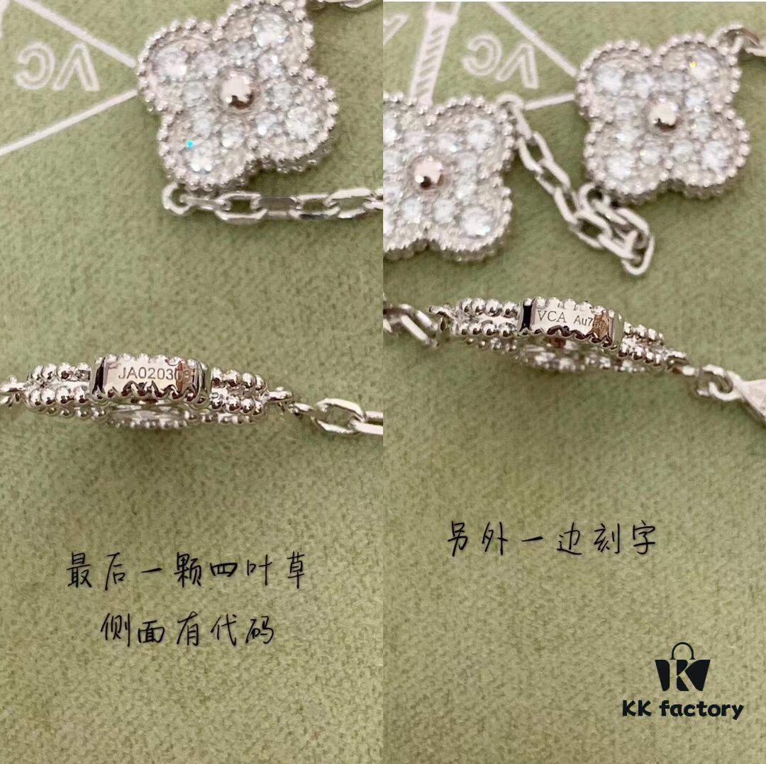 VCA Full Diamond Five-Flower Clover Bracelet Extremely Difficult to Replicate