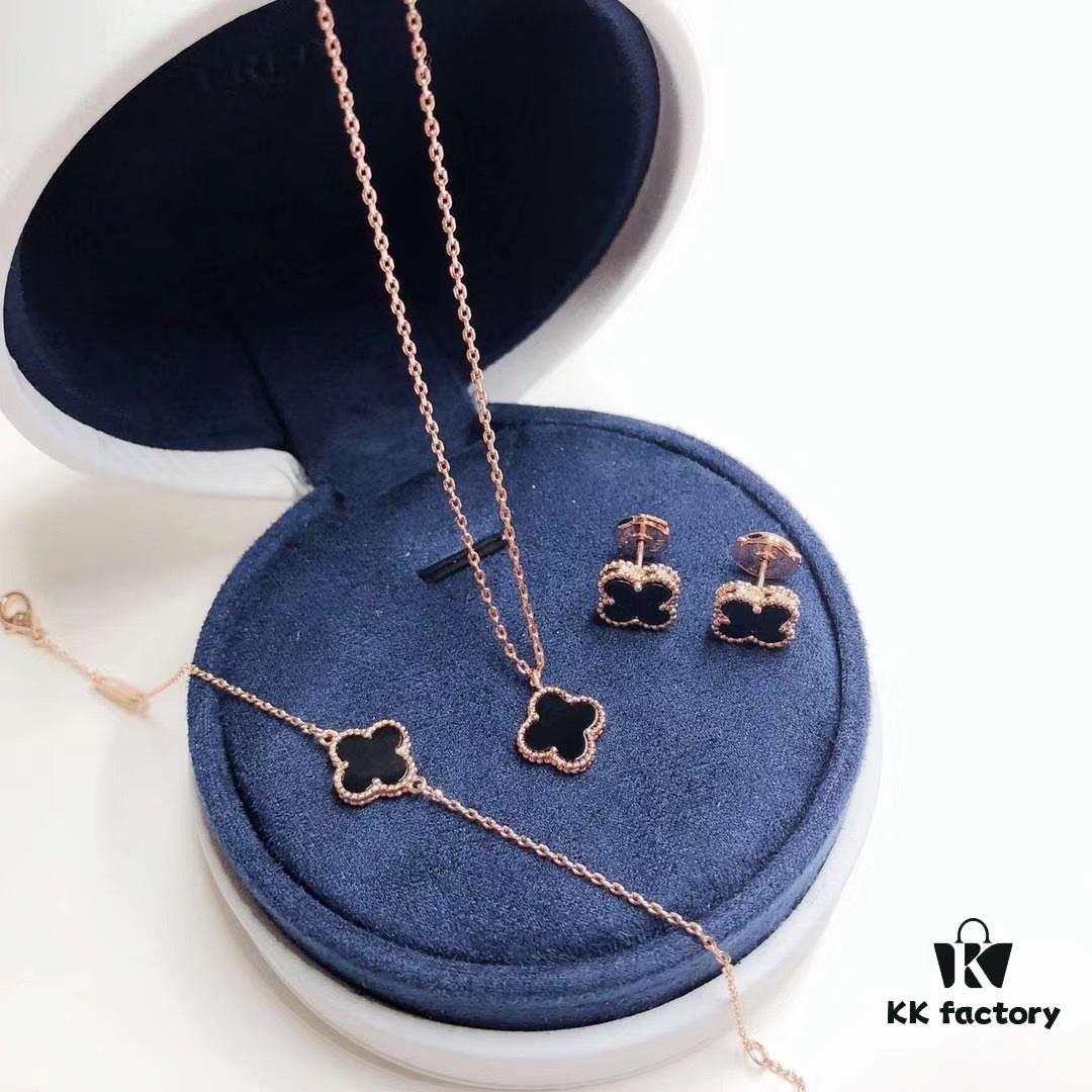 Van Cleef & Arpels Mini Alhambra ✨ Sterling Silver with 18K Rose Gold Plating, Inlaid with Selected Natural Mother of Pearl