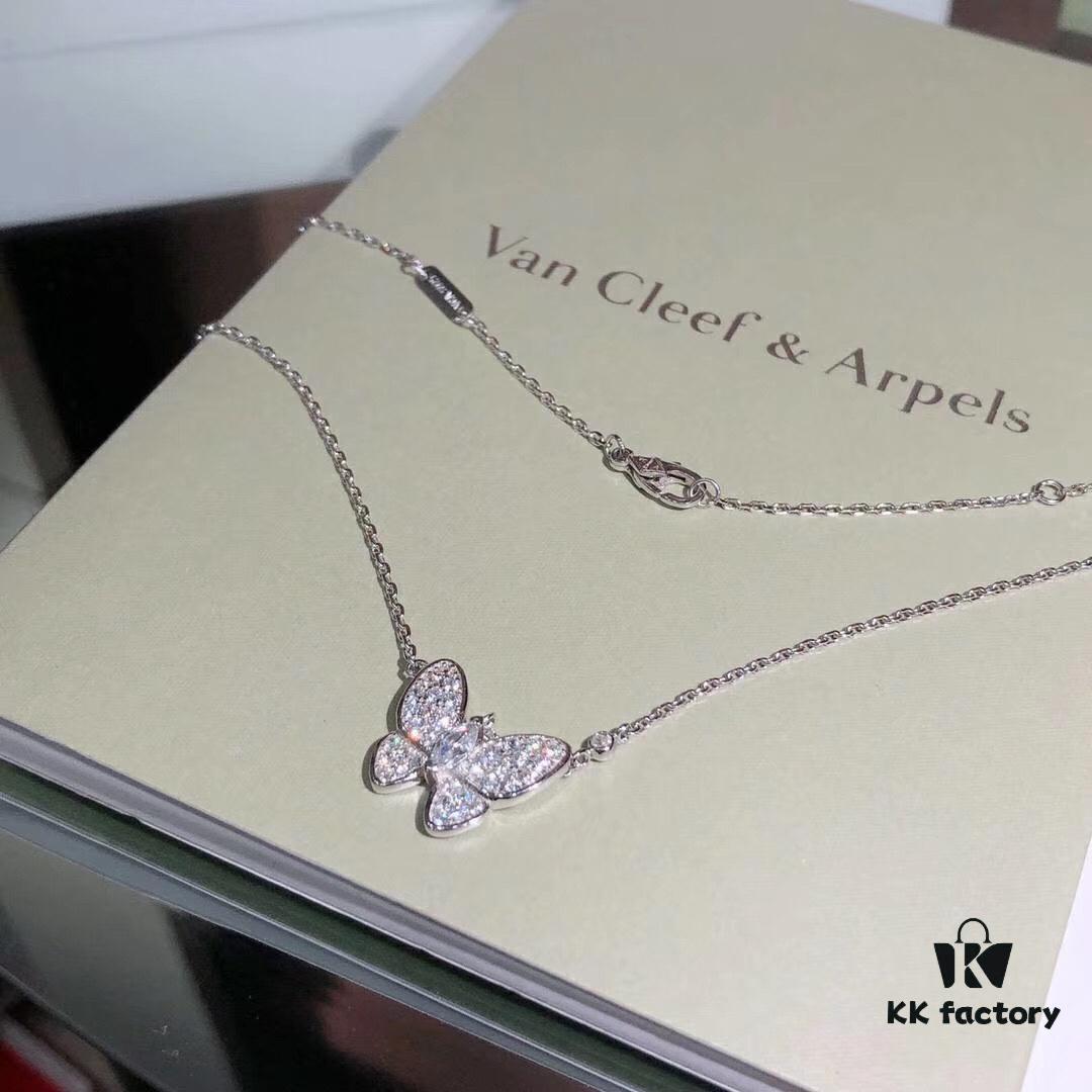 Seiko Version Van Cleef & Arpels VCA Full Diamond Butterfly Necklace