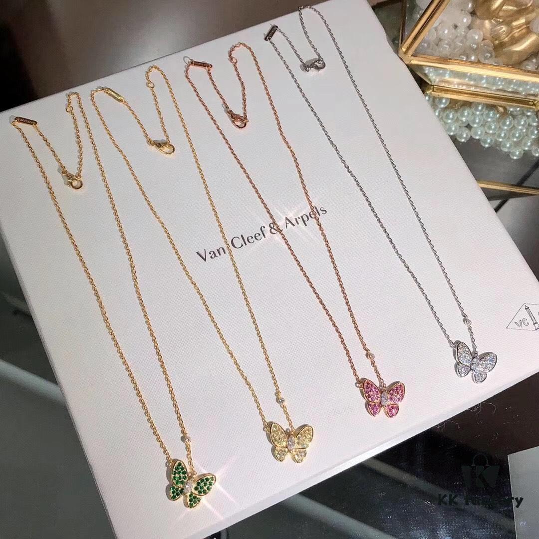 Seiko Version Van Cleef & Arpels VCA Full Diamond Butterfly Necklace