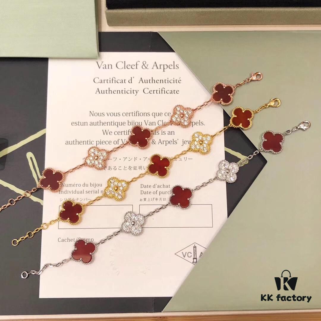 VCA Four-Leaf Clover Diamond-Paved Bracelet