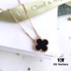 Dior Sauvage Classic Clover Necklace – Medium Size, 925 Sterling Silver Gold-Plated with Natural Stones