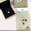 Fine Craftsmanship 925 Sterling Silver Four-Leaf Clover with K-Gold and Agate Stones
