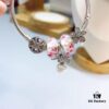 Pandora Blooming Peach Blossom Pearl Bow Pendant - New Arrival with Cubic Zirconia Daisy and Clover Design