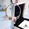 Pandora Blooming Peach Blossom Pearl Bow Pendant - New Arrival with Cubic Zirconia Daisy and Clover Design