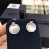 APM Monaco Women's Two-Way Earrings, Elegant Four-Leaf Clover White Mother-of-Pearl Studs, Versatile and Chic