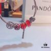 Pandora-Grade Silver Wire Red Lantern Lantern Pendant Set – New Arrival! ZP-Certified, Thai Imported S925 Sterling Silver with Sparkling Rhinestone Clover, Love Bead, Devil Fruit and Festive Lantern Charms
