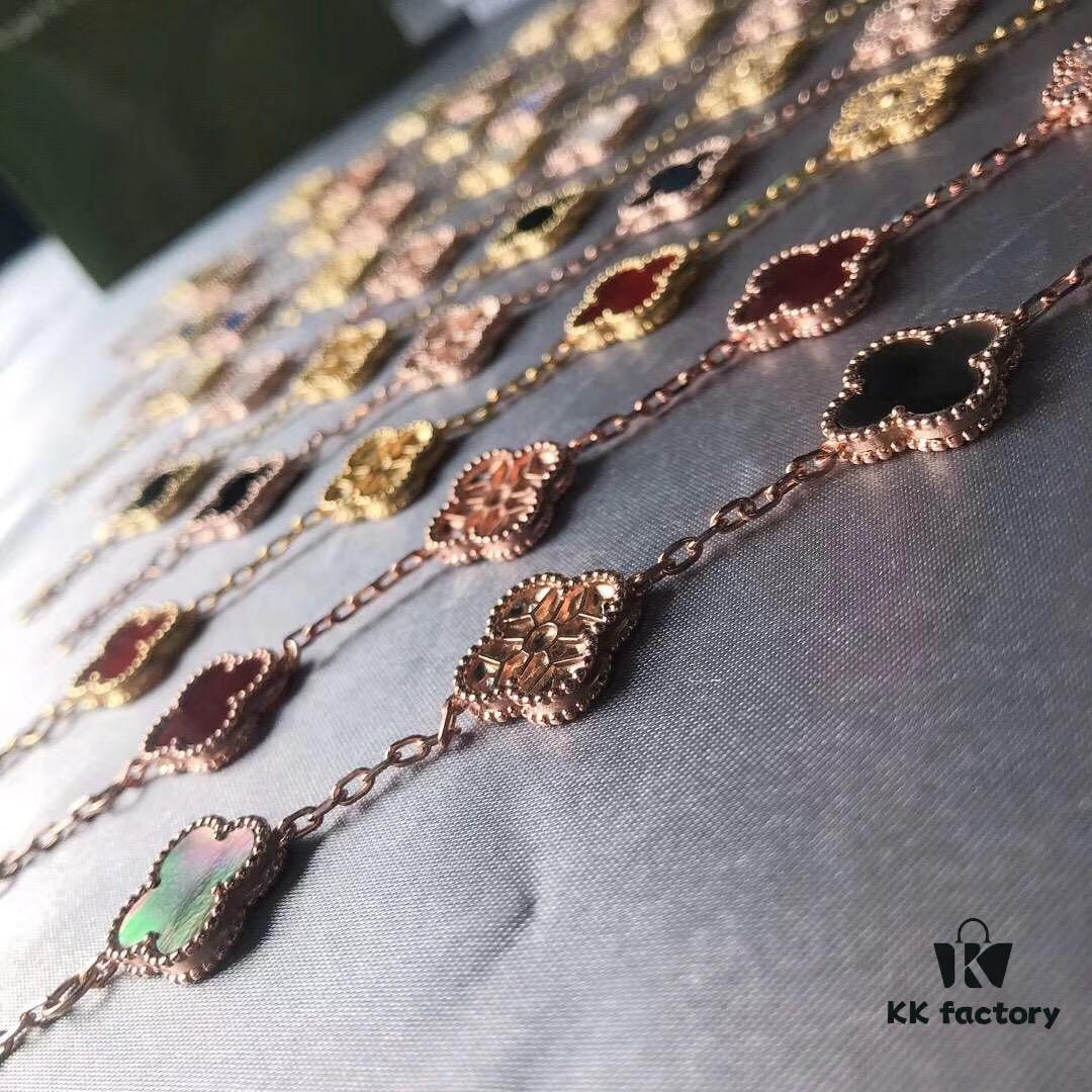 VCA Five-Petal Diamond Bracelet in Rose Gold / Yellow Gold