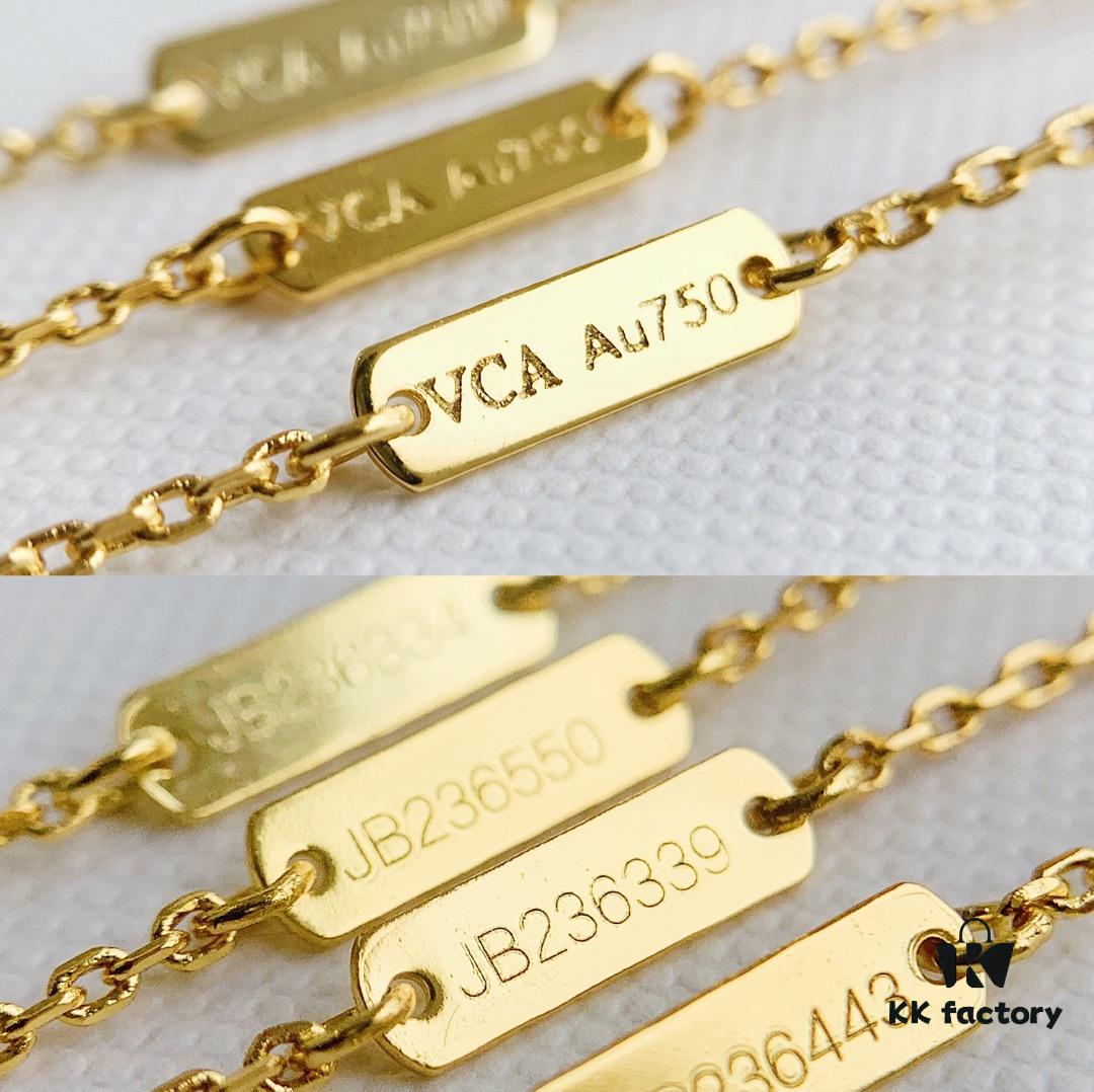 Christmas Gift 🎁 Van Cleef & Arpels Alhambra Clover Necklace with Natural Black Onyx, Red Jasper, Mother of Pearl, and Malachite in Rose Gold, Yellow Gold, and White Gold Plated 925 Sterling Silver