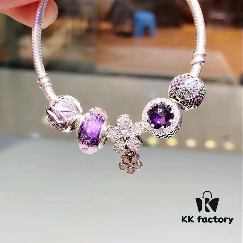 Pandora Pandora Purple Daisy Flower New Arrival! Imitation Level Purchase