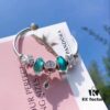 Pandora Mint Heart Key New Arrival! Mint Night-Glow Glass, Sparkling Daisy Bead, Full Diamond Clover Clasp, Heart Key Pendant, S925 Silver