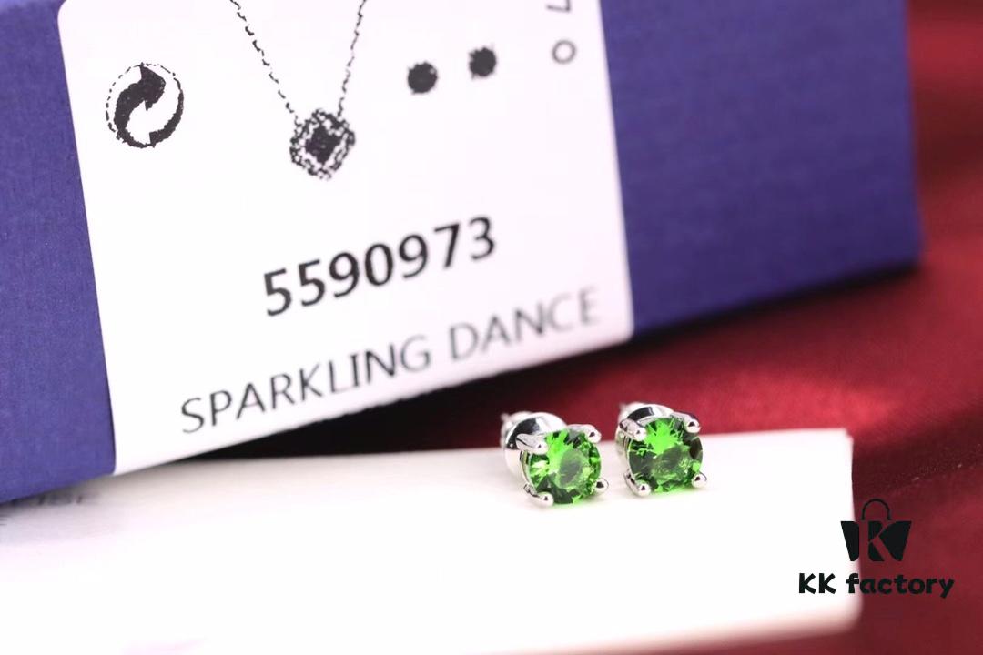 New Arrival💗 Wang Yibo Cover Edition Swarovski Green Dancing Crystal Clover Single Diamond Set