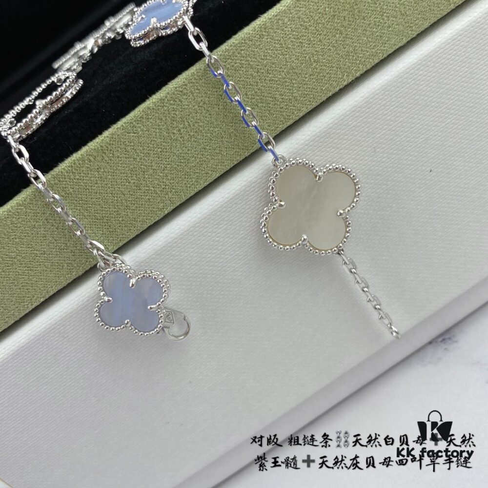 Newly Upgraded Version 1:1 High-End Custom 925 Sterling Silver VCA Five-Petal Clover Bracelet Limited Edition