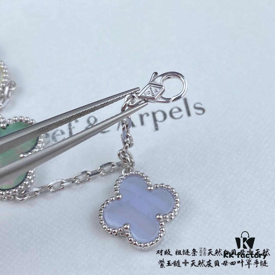 Newly Upgraded Version 1:1 High-End Custom 925 Sterling Silver VCA Five-Petal Clover Bracelet Limited Edition