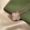Van Cleef & Arpels VCA Single Flower Pearl Mother-of-Pearl Necklace in Silver Plated with Gold