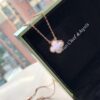 Van Cleef & Arpels VCA Single Flower Pearl Mother-of-Pearl Necklace in Silver Plated with Gold