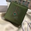 Van Cleef & Arpels VCA Single Flower Green Malachite Necklace (Silver Plated with K-Gold)