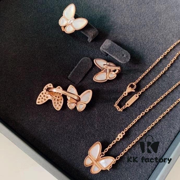 VCA Fairy Set: Necklace, Stud Earrings, Ring - Ethereal Butterfly Design (Nationwide Free Shipping with Gift Packaging)