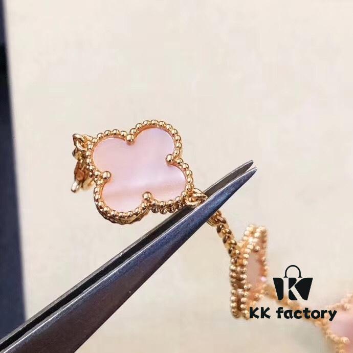 VCA Van Cleef & Arpels Natural Pink Mother-of-Pearl Five-Flower Bracelet