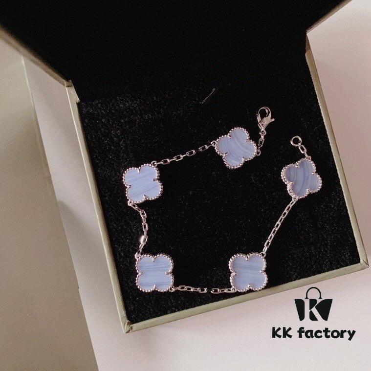 VCA Four-Leaf Clover Five-Petal Bracelet, Top-Tier Craftsmanship in Pure Silver