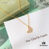 New Color  ️ Van Cleef & Arpels Alhambra Small Butterfly Necklace, 925 Silver Version, Original Mould, Vacuum Plated with 18K Gold, 45cm Chain Length, 0.9cm Pendant