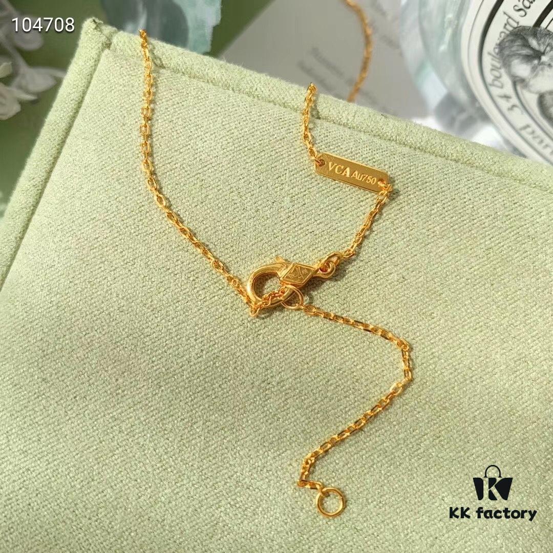 New Color  ️ Van Cleef & Arpels Alhambra Small Butterfly Necklace, 925 Silver Version, Original Mould, Vacuum Plated with 18K Gold, 45cm Chain Length, 0.9cm Pendant