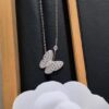 Van Cleef & Arpels Two Butterfly Diamond Collar Necklace, S925 Silver with Hand-Set Brilliant Diamonds