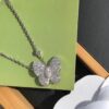 Van Cleef & Arpels Two Butterfly Diamond Collar Necklace, S925 Silver with Hand-Set Brilliant Diamonds
