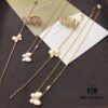 VCA Van Cleef & Arpels Natural White Mother-of-Pearl Butterfly Necklace, Bracelet, Ring, Original Clasp, Authentic Logo, Available in Rose Gold and Yellow Gold