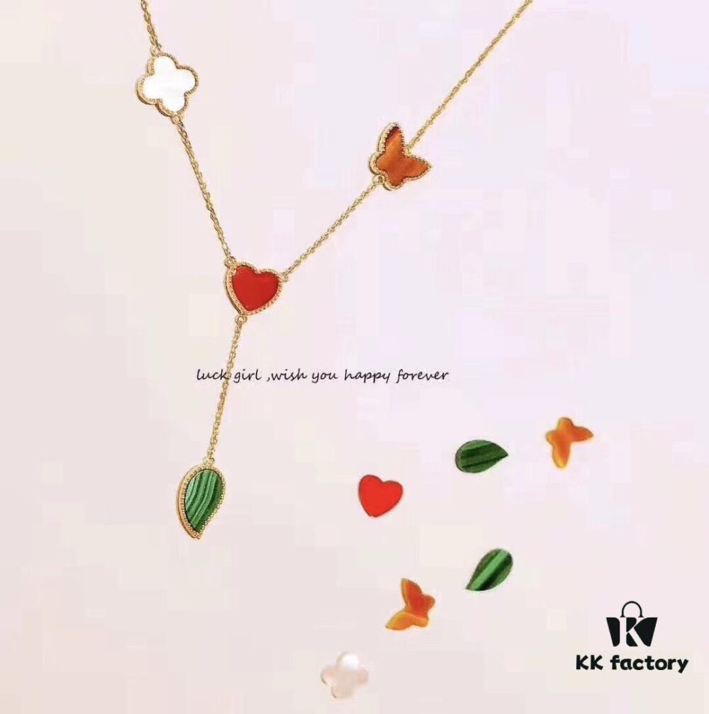 Van Cleef & Arpels VCA Wildflower 🌺 Irregular Tassel Sexy Necklace High-End Custom 925 Sterling Silver Fine Craftsmanship Natural Agate Made