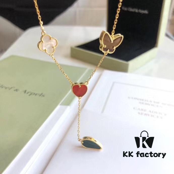 Van Cleef & Arpels VCA Wildflower 🌺 Irregular Tassel Sexy Necklace High-End Custom 925 Sterling Silver Fine Craftsmanship Natural Agate Made