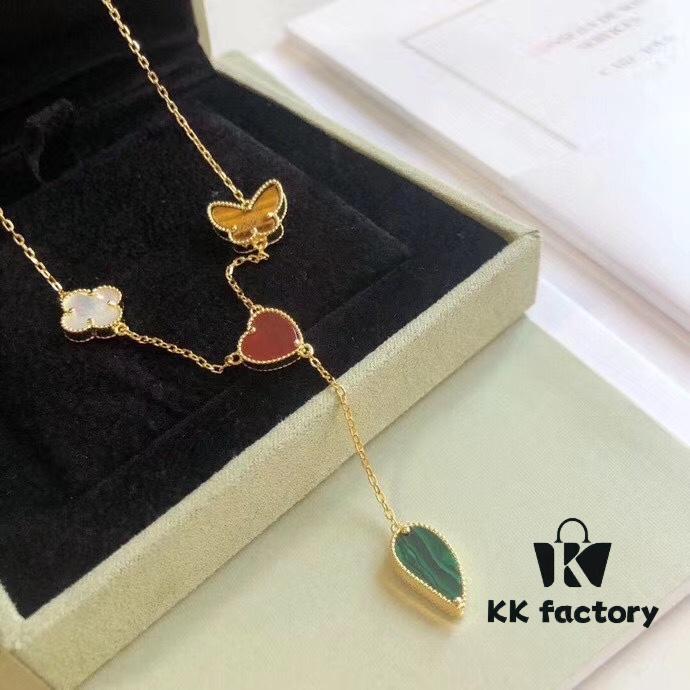 Van Cleef & Arpels VCA Wildflower 🌺 Irregular Tassel Sexy Necklace High-End Custom 925 Sterling Silver Fine Craftsmanship Natural Agate Made