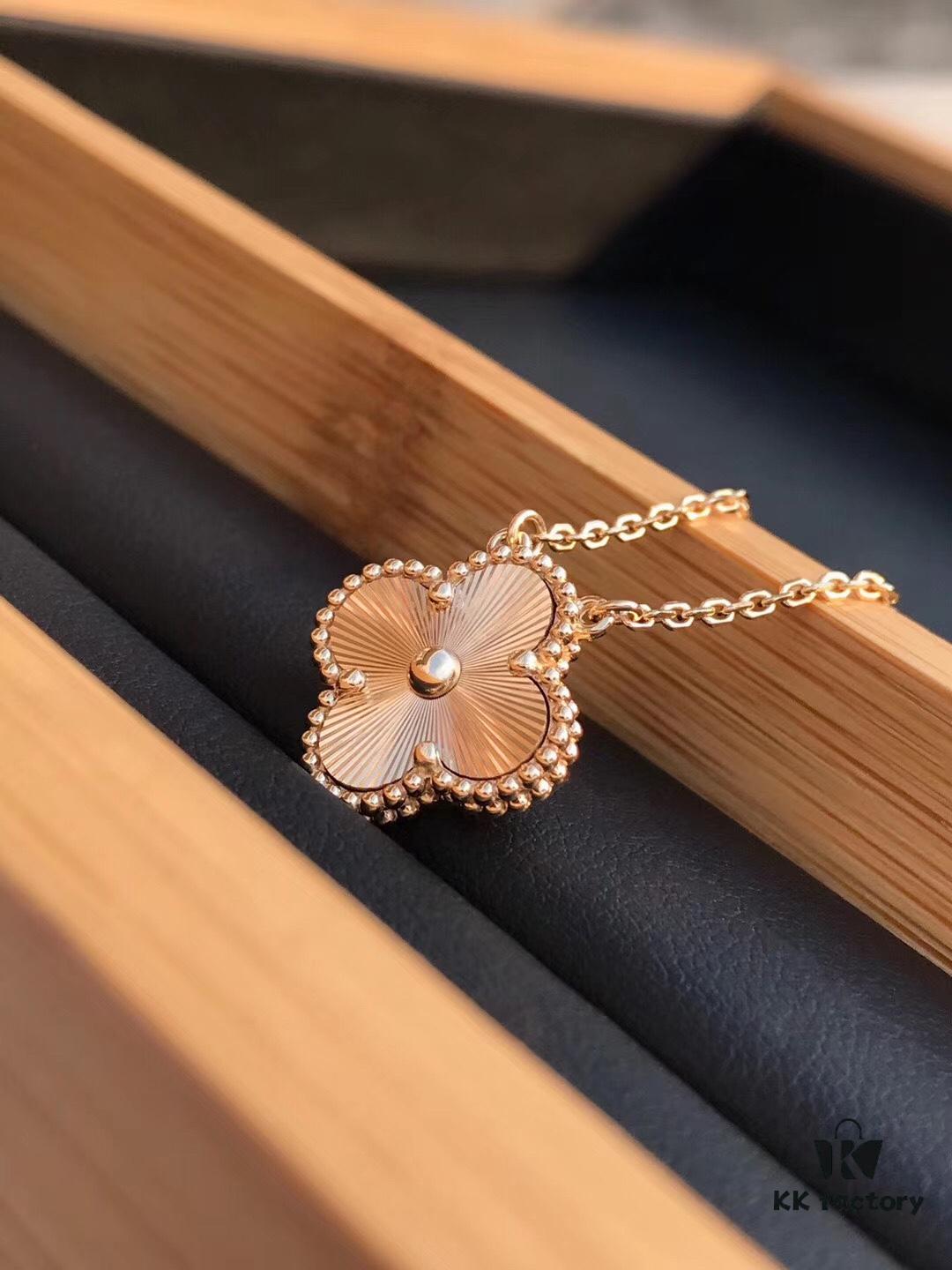 Van Cleef & Arpels Vintage Alhambra Limited Edition Millegrained Necklace, S925 Silver with Thick 18K Gold Plating