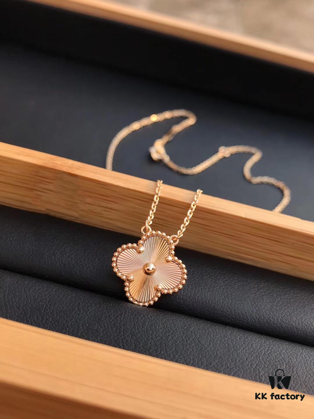 Van Cleef & Arpels Vintage Alhambra Limited Edition Millegrained Necklace, S925 Silver with Thick 18K Gold Plating