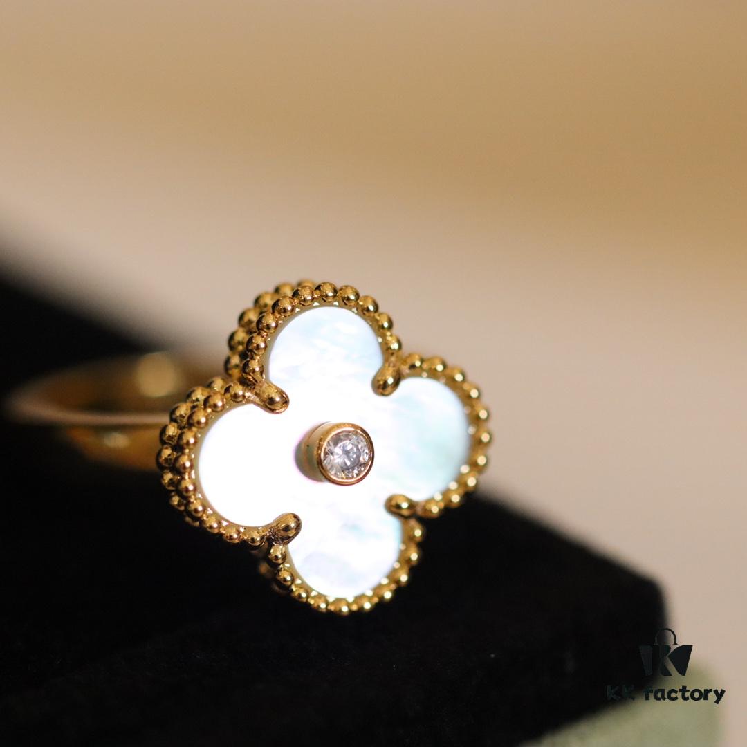 In-Stock Release: Red Carnelian, Malachite, Black Onyx, White Mother-of-Pearl — [VC@ Clover Diamond Ring]