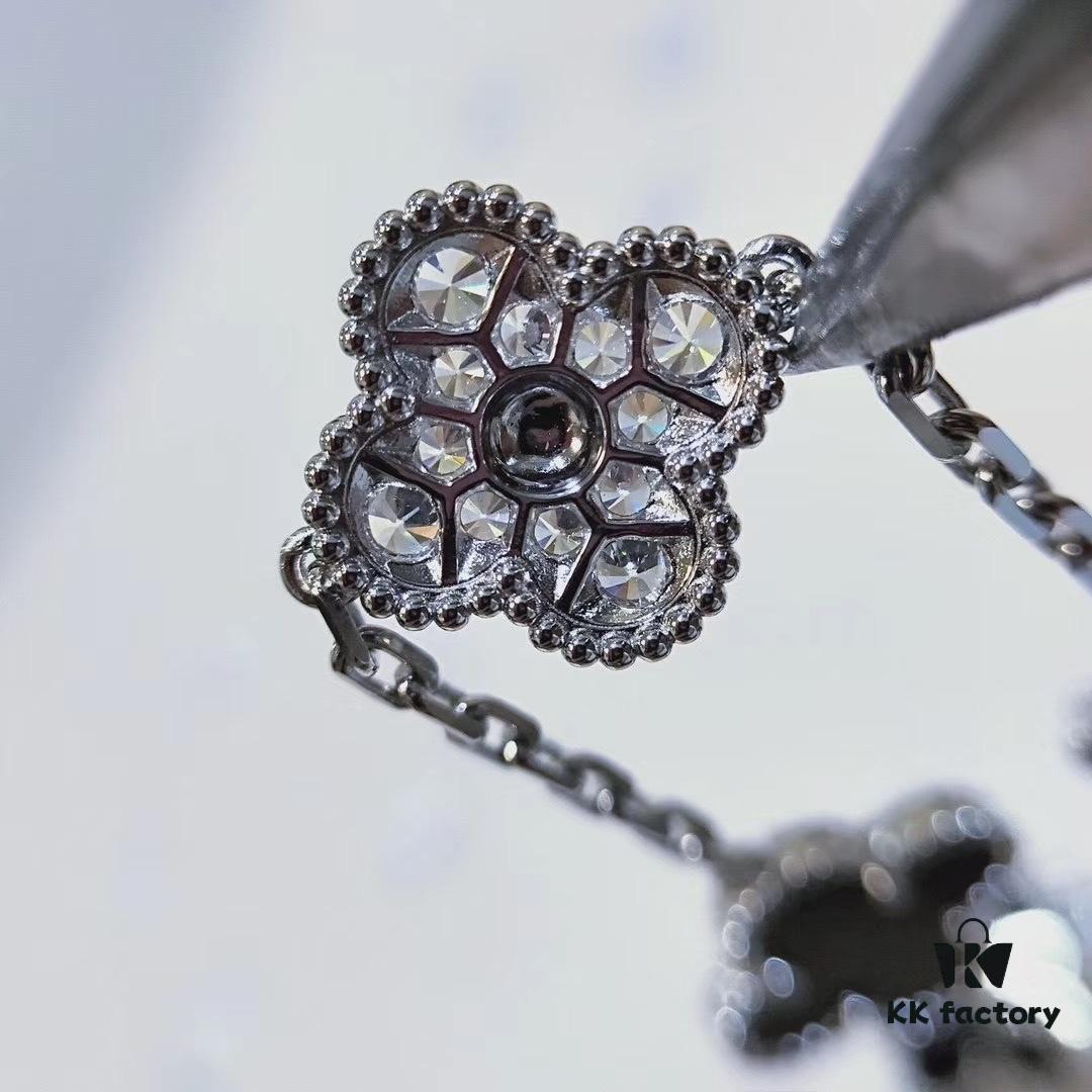 VCA Clover, Black Onyx with Diamond Accents, Ready to Ship