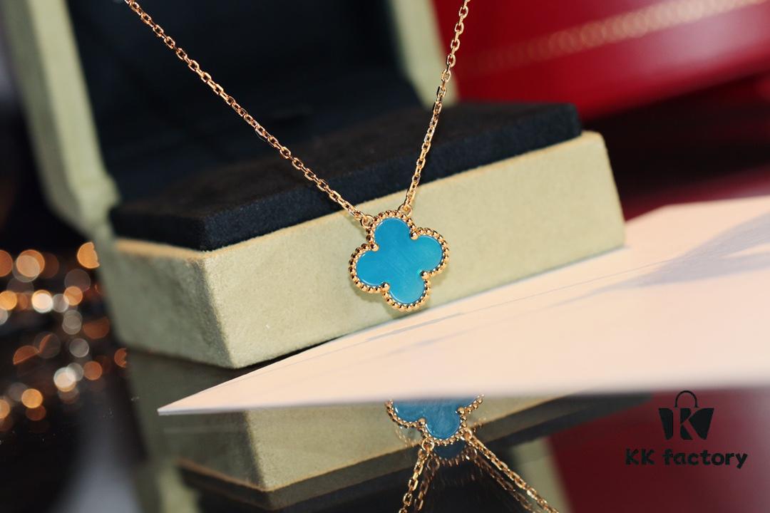 Don't Speak, Shh... 🤫 Take a Look at Our VCA Necklace with Blue Chalcedony ❤️